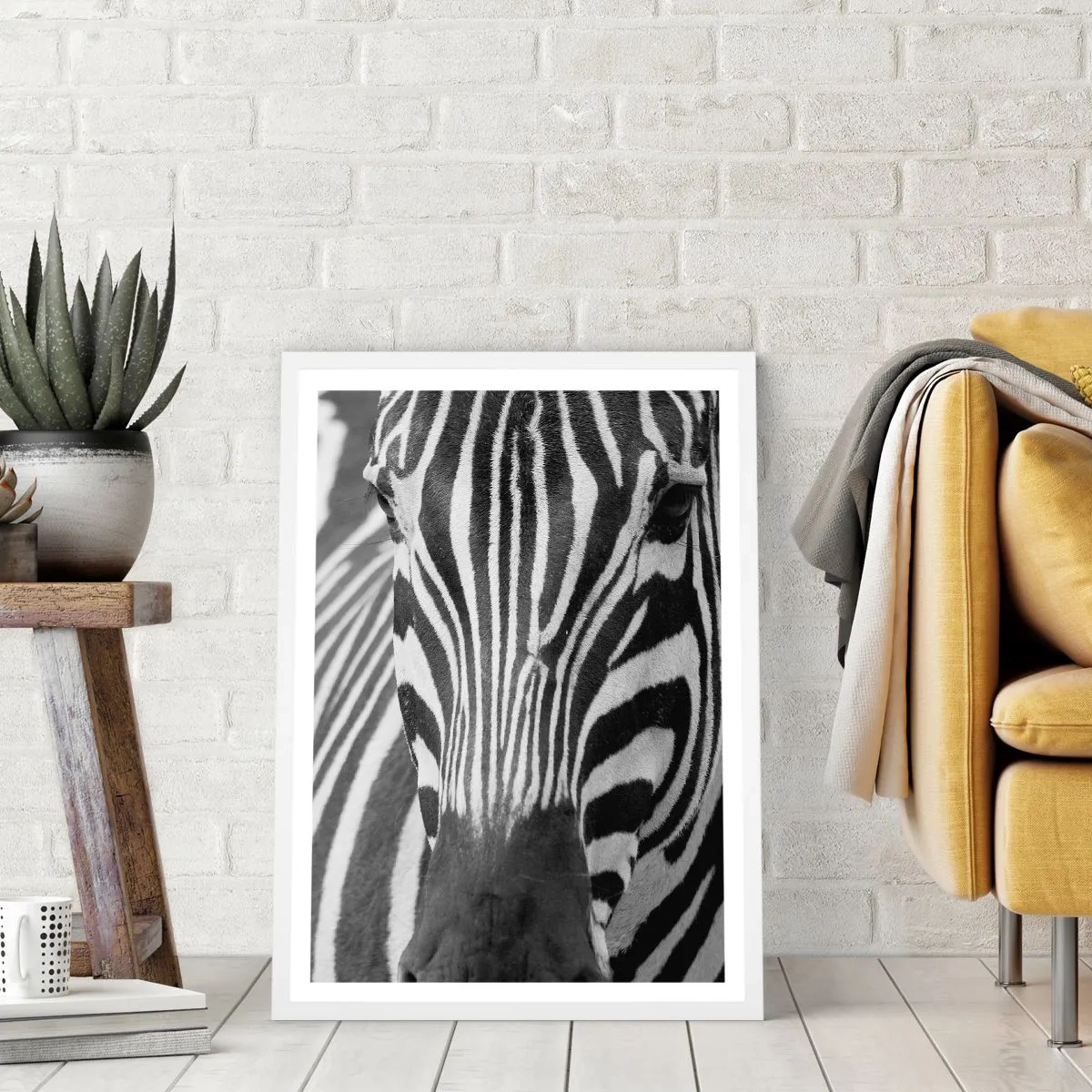 Póster en marco blanco - El mundo es blanco y negro - 50x70 cm