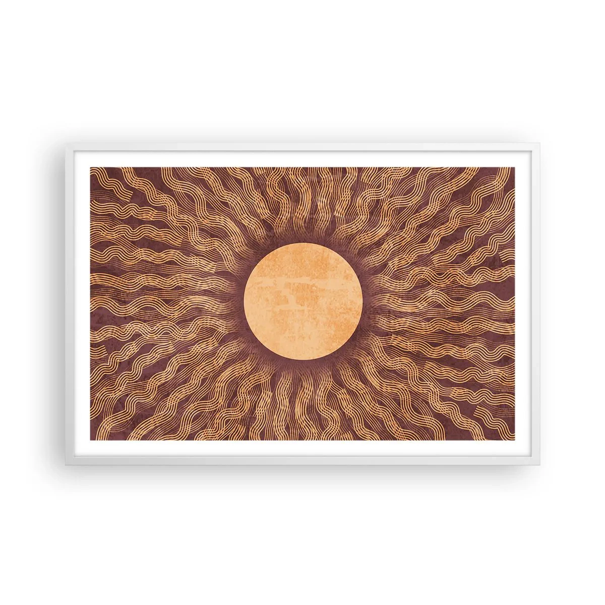 Póster en marco blanco - Icono del sol - 91x61 cm