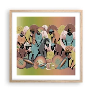 Póster en marco roble claro - Se avecina una gran celebración - 50x50 cm