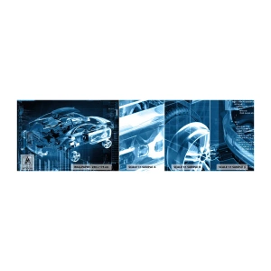 Muestra de fotomural autoadhesivo Deluxe Sticker - Anatomía del ingeniero - Automotor, Auto, Concepto - 100x30 cm