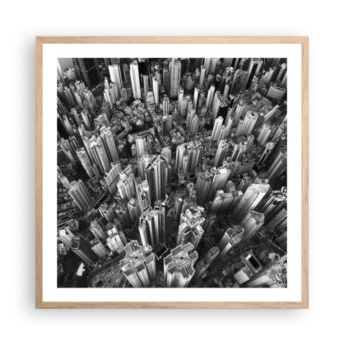 Póster en marco roble claro - Cada vez más alto - 60x60 cm