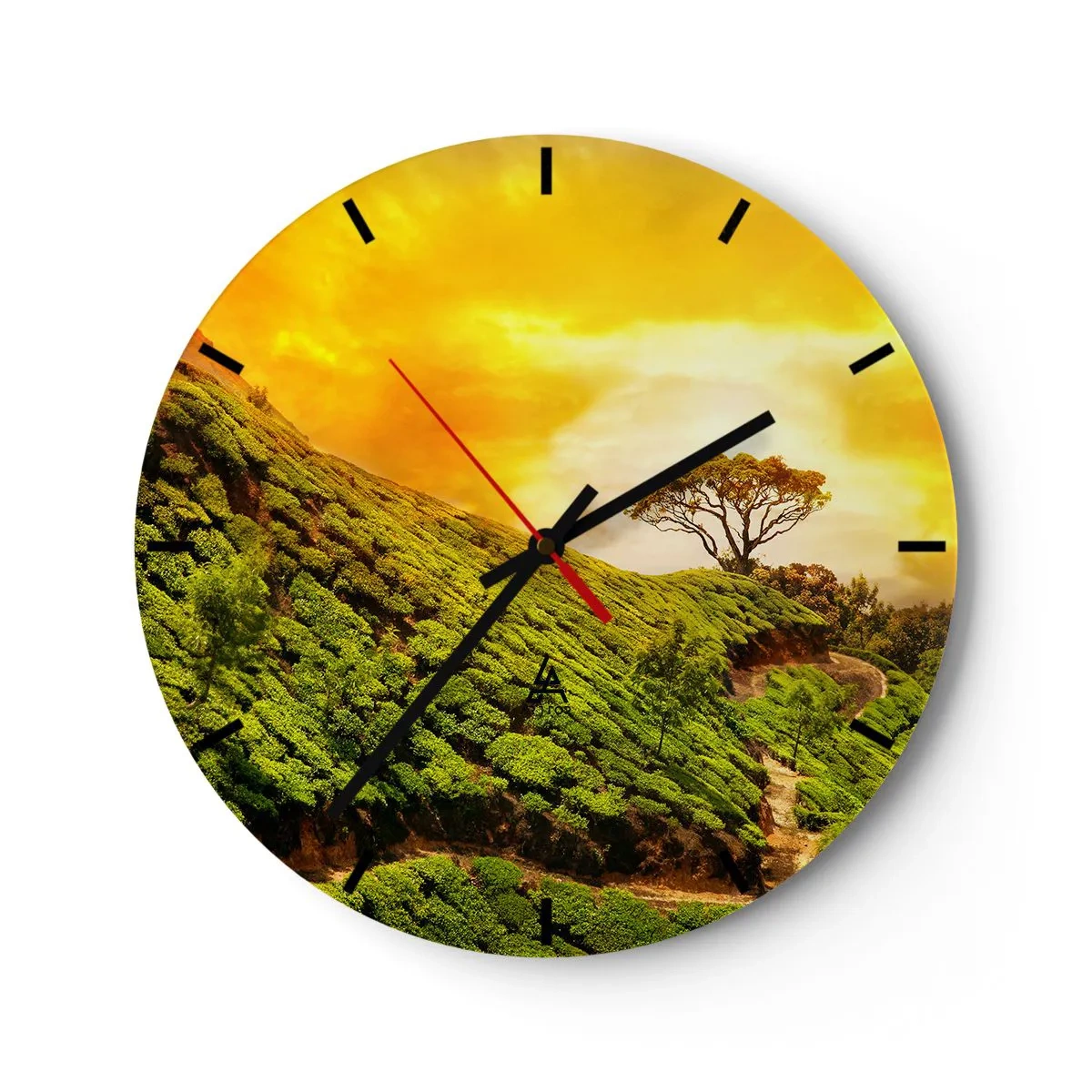 Reloj de pared - Reloj de vidrio - Por un camino sinuoso, por una verde pendiente - 40x40 cm