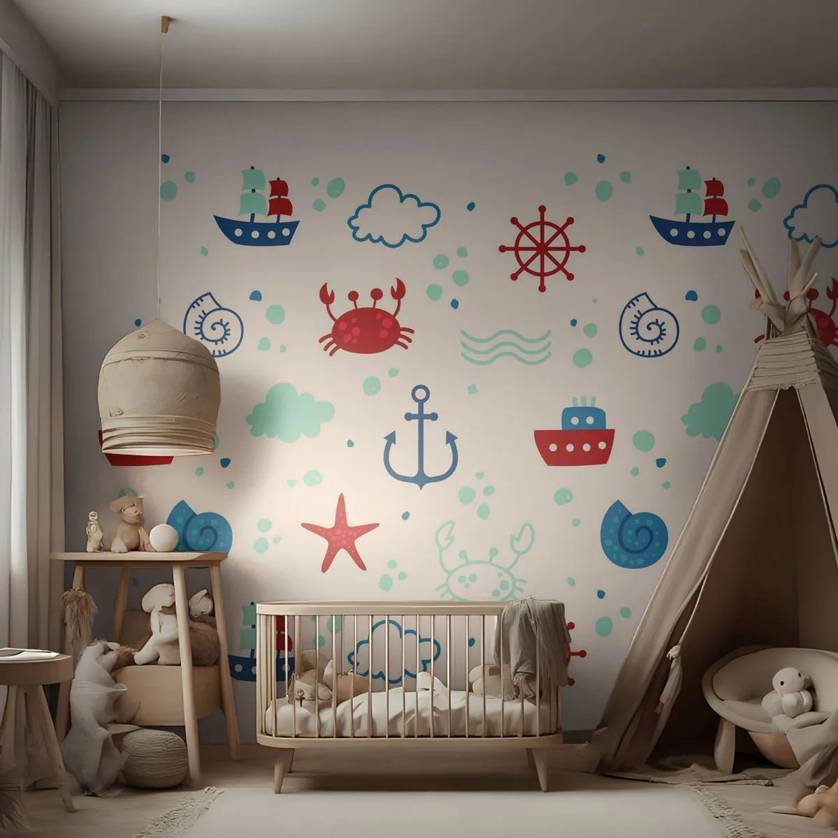 Fotomural Premium Sand - Un cuento de mar - navegación, Náutico, Ancla - 350x256 cm