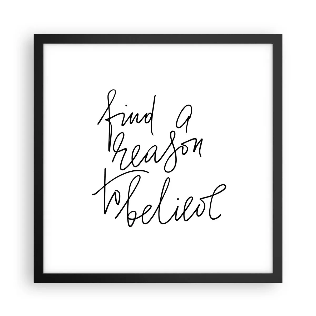 Póster en marco negro - Es posible - 40x40 cm