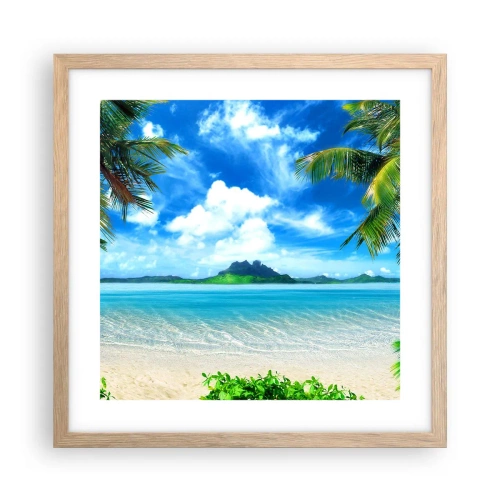Póster en marco roble claro - El azul de los trópicos - 40x40 cm