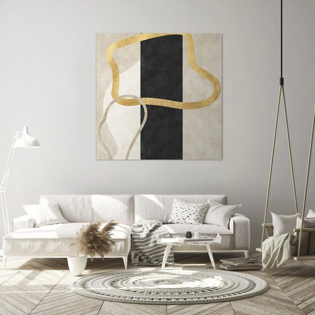 Cuadro sobre lienzo - Impresión de Imagen - Formas en bucle - 40x40 cm