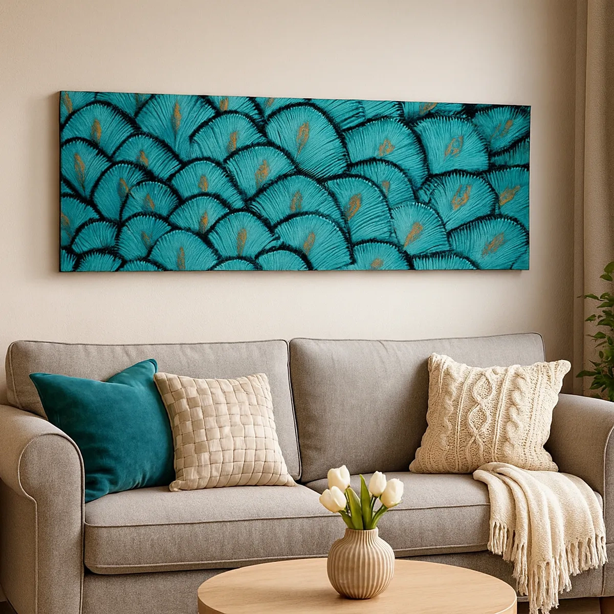 Cuadro sobre lienzo - Impresión de Imagen - La gran gala de las plumas - 30x30 cm