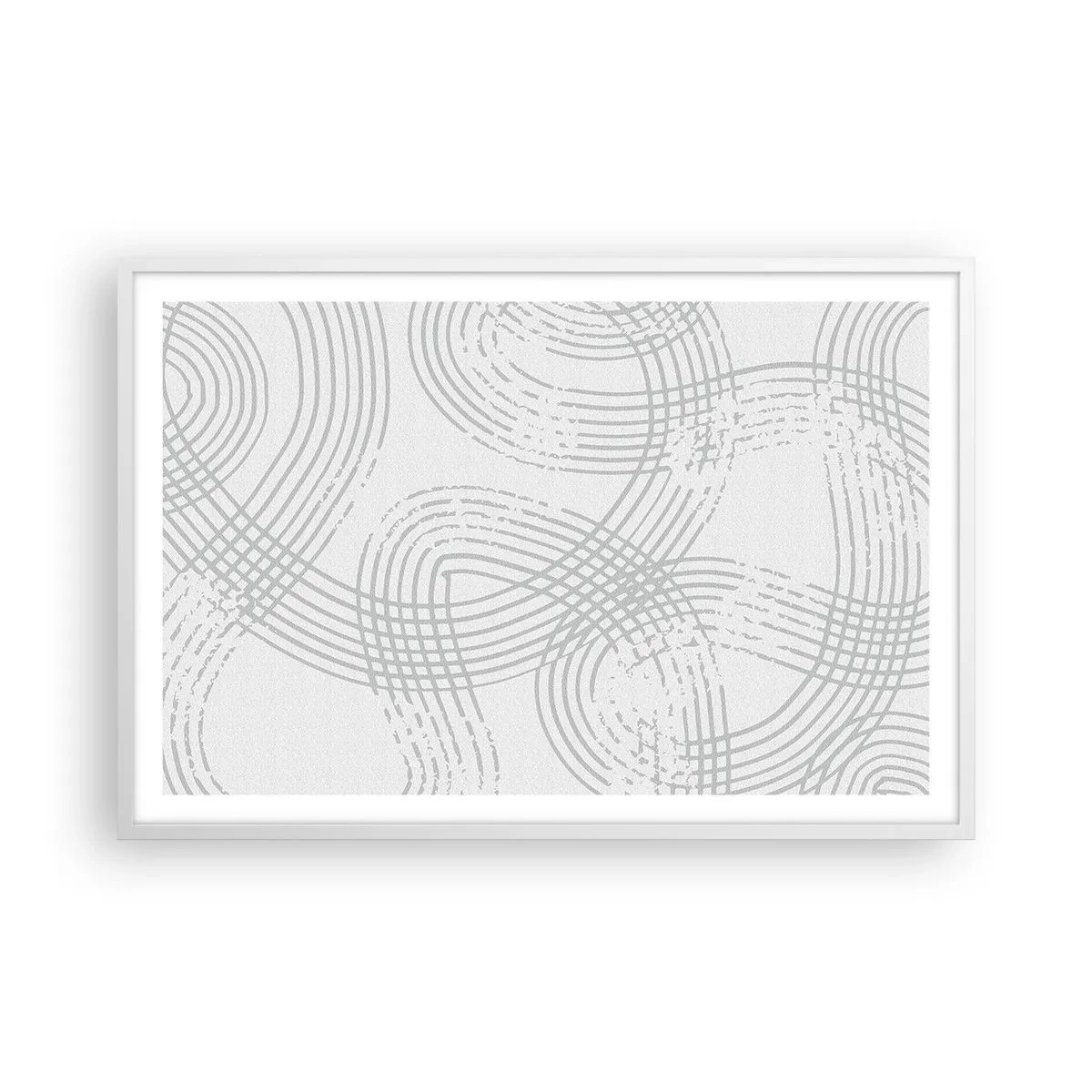 Póster en marco blanco - No hay camino recto - 91x61 cm