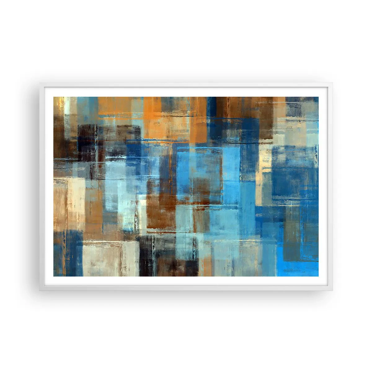 Póster en marco blanco - A través del velo azul - 100x70 cm