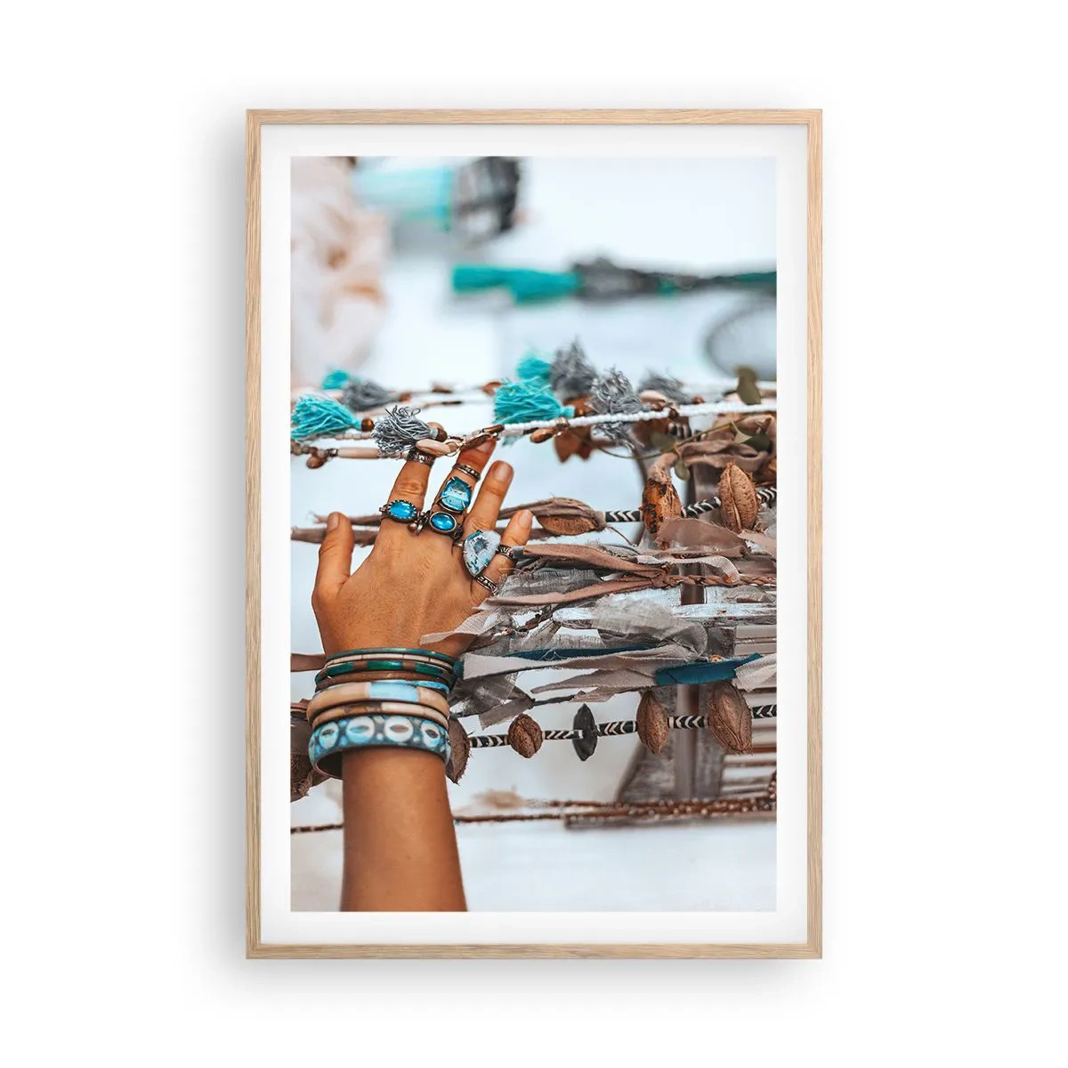 Póster en marco roble claro - Tesoros locales - 61x91 cm