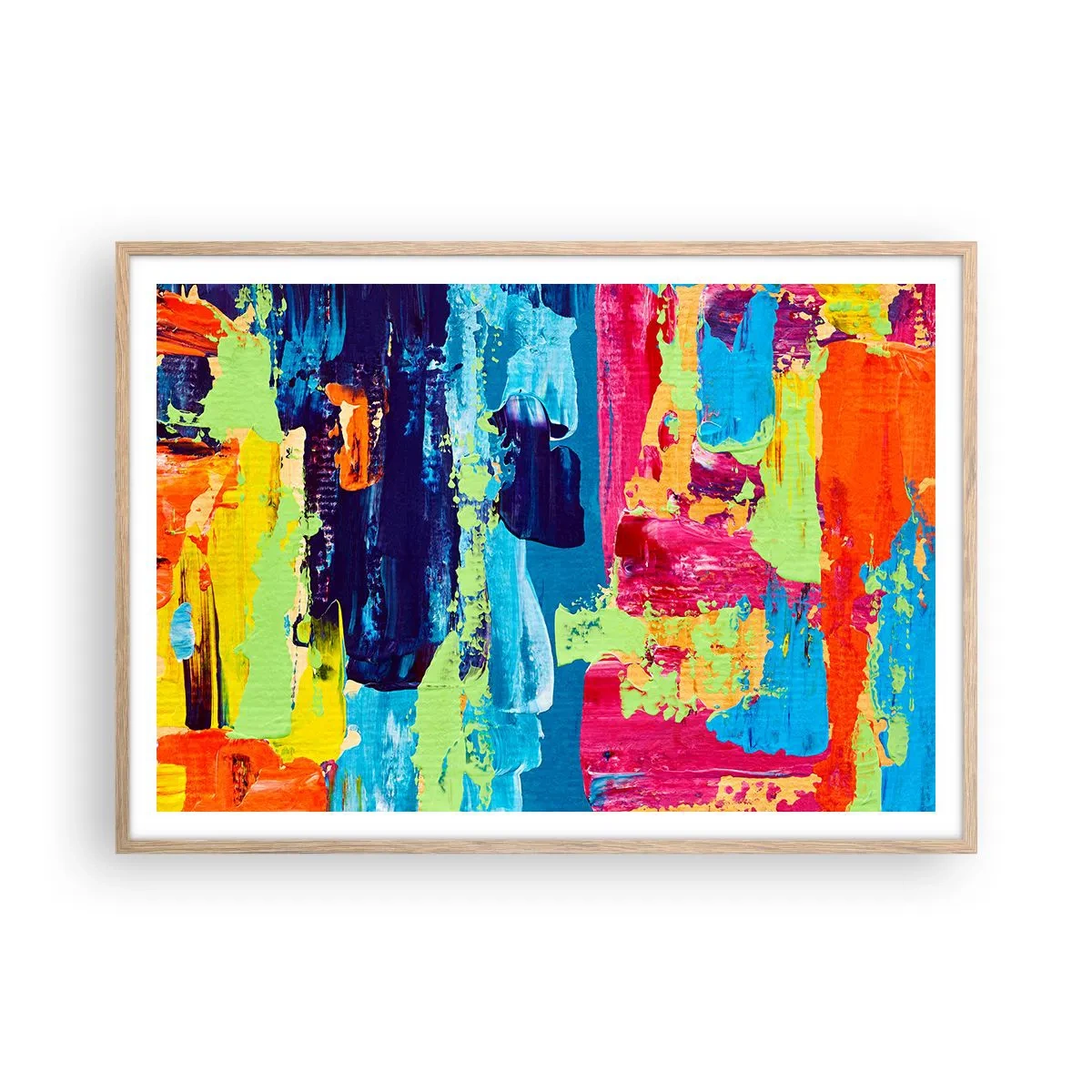 Póster en marco roble claro - ¡La vida es hermosa! - 100x70 cm