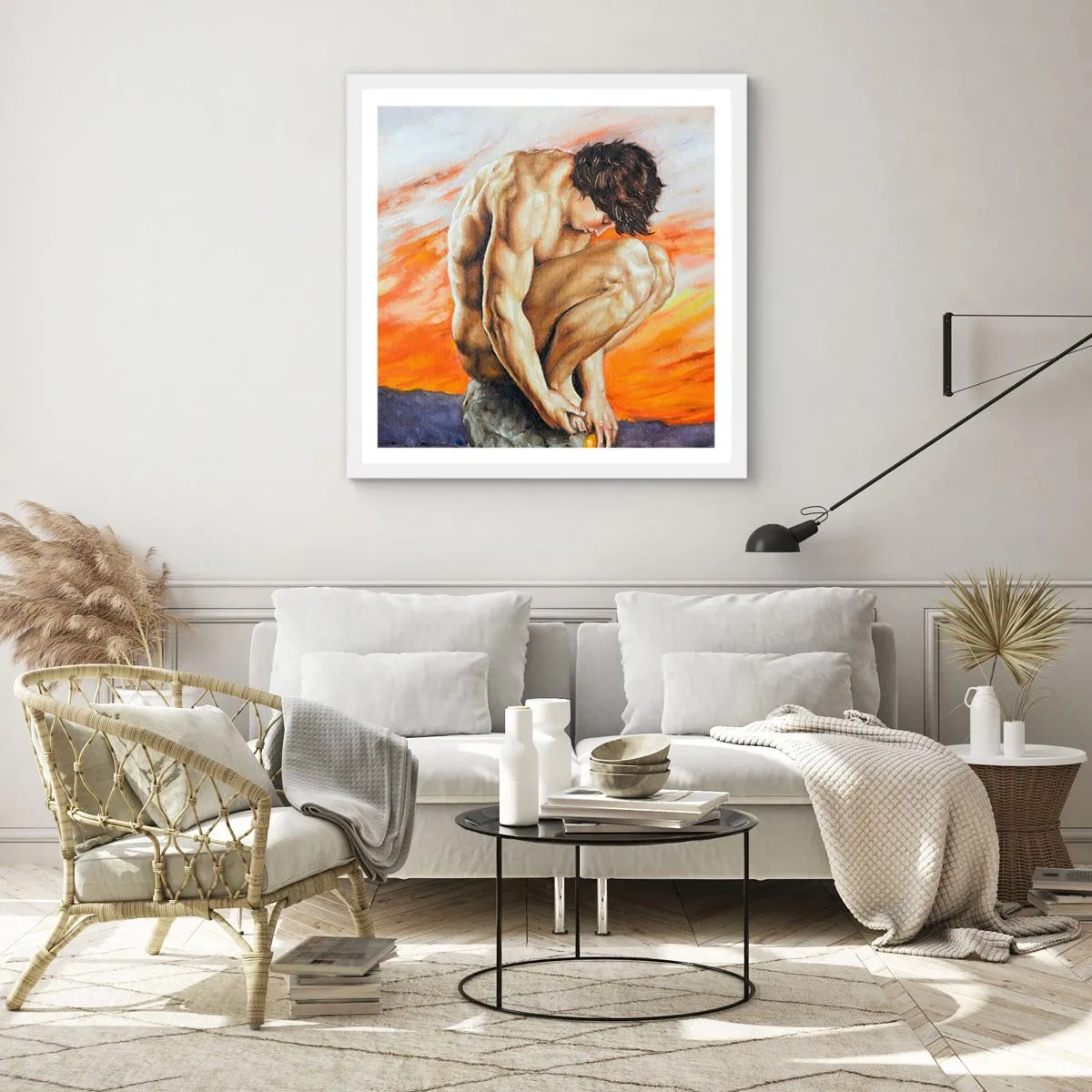 Póster en marco blanco - Sumergido en sí mismo - 60x60 cm