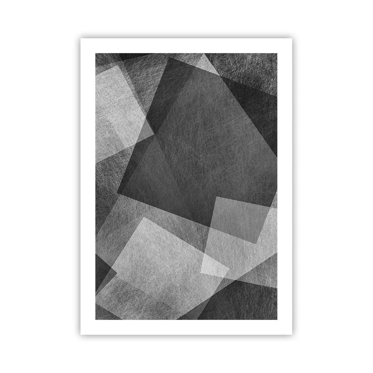 Póster - Abstracción en blanco y negro con formas geométricas. - 50x70cm - Un símbolo eterno de permanencia y orden - Decoración de pared moderna para salón y dormitorio ARTTOR
