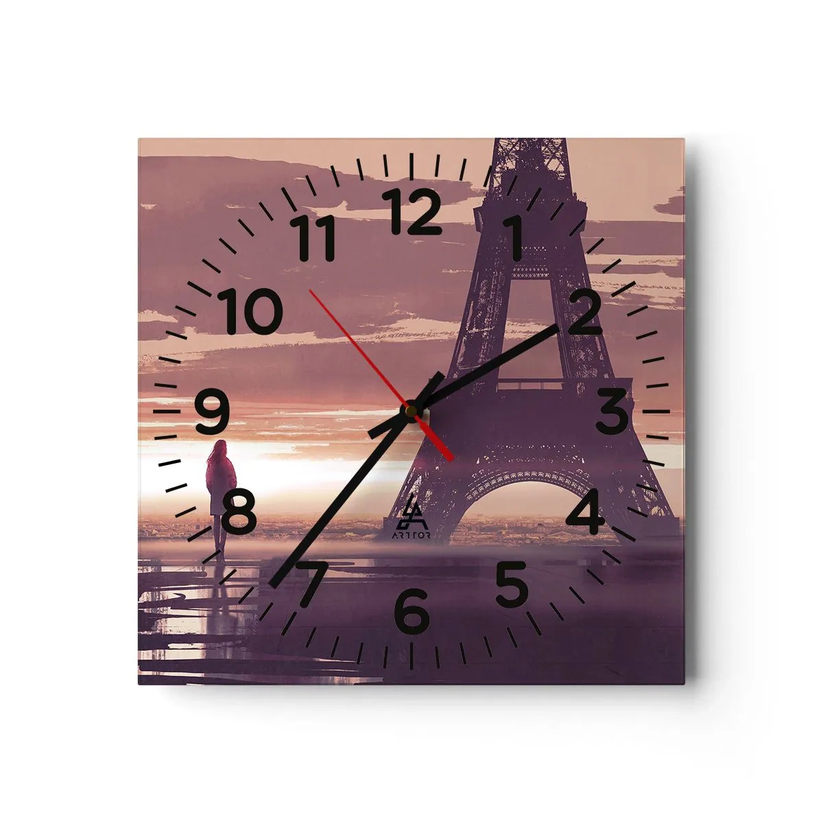 Reloj de pared - Reloj de vidrio - Sólo ellas dos - 30x30 cm