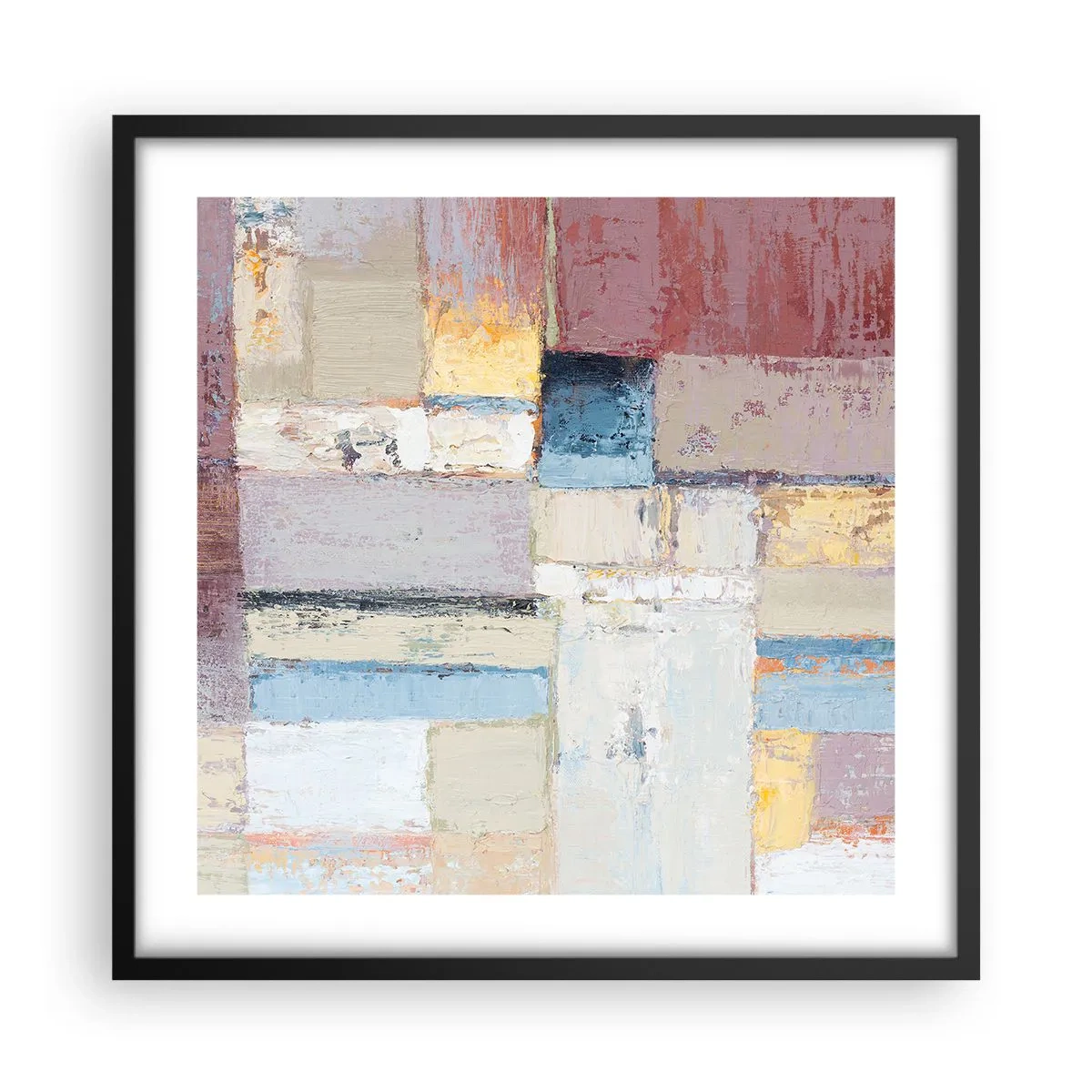 Póster en marco negro - La tranquilidad de la geometría - 50x50 cm