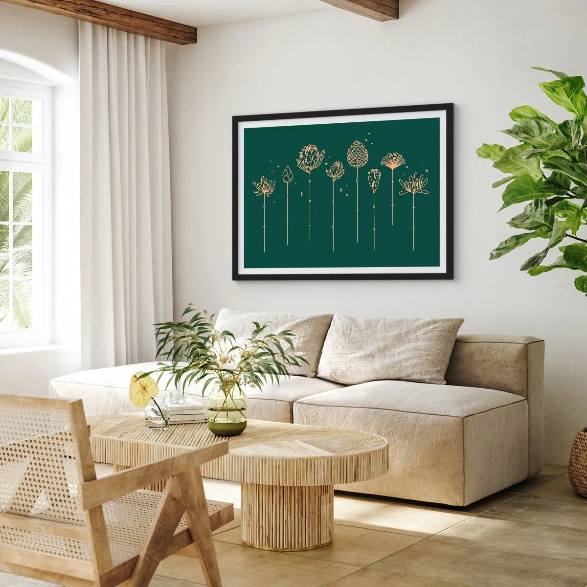 Póster en marco negro - La familia vegetal - 91x61 cm