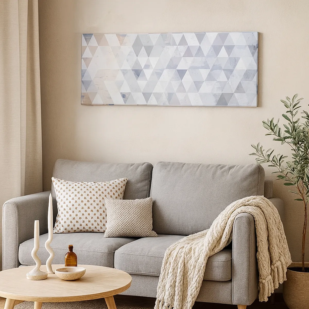 Cuadro sobre lienzo - Impresión de Imagen - A ritmo de triángulo - 30x30 cm