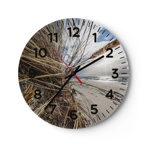 Reloj de pared - Reloj de vidrio - Una reunión de los elementos - 30x30 cm