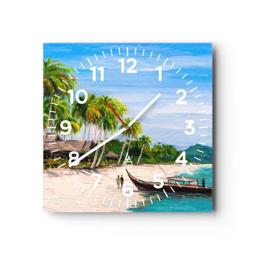 Reloj de pared - Reloj de vidrio - Un sueño exótico - 40x40 cm