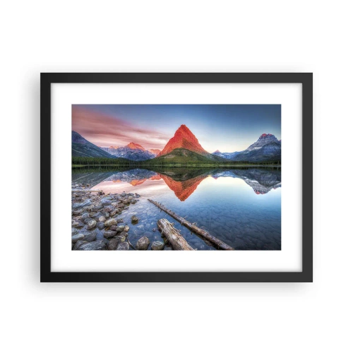 Póster en marco negro - Cálido y frío - 40x30 cm