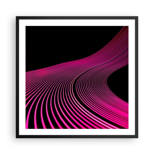 Póster en marco negro - Avenida de luz - 60x60 cm