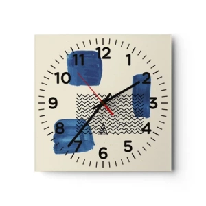 Reloj de pared - Reloj de vidrio - Un cuarteto abstracto - 30x30 cm