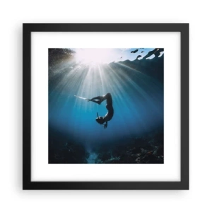Póster en marco negro - Danza subacuática - 30x30 cm