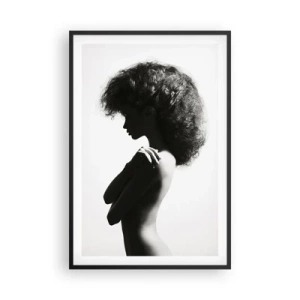 Póster en marco negro - Como una flor en un tallo delgado - 61x91 cm