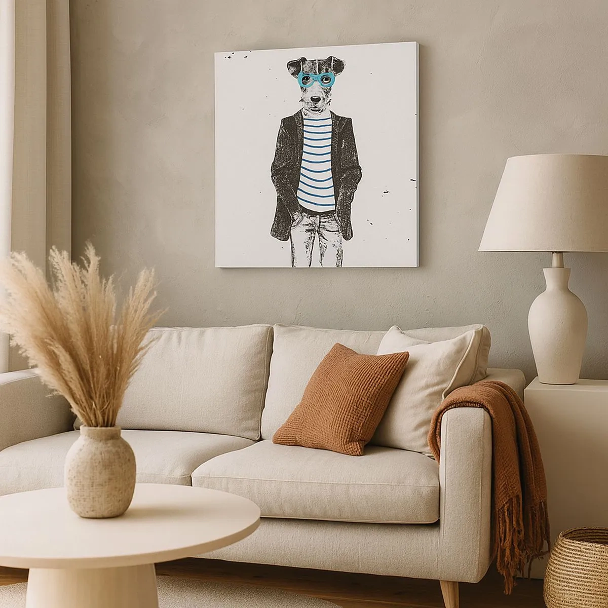 Cuadro sobre lienzo - Impresión de Imagen - El encanto del perro - 30x30 cm