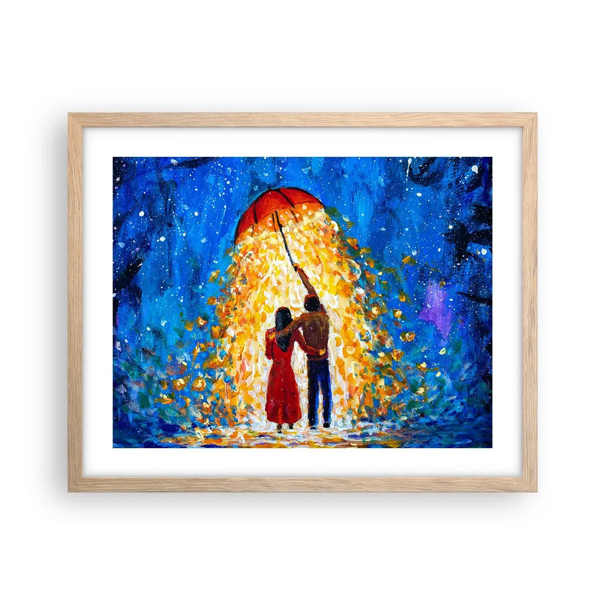 Póster en marco roble claro - La magia de una tarde lluviosa - 50x40 cm