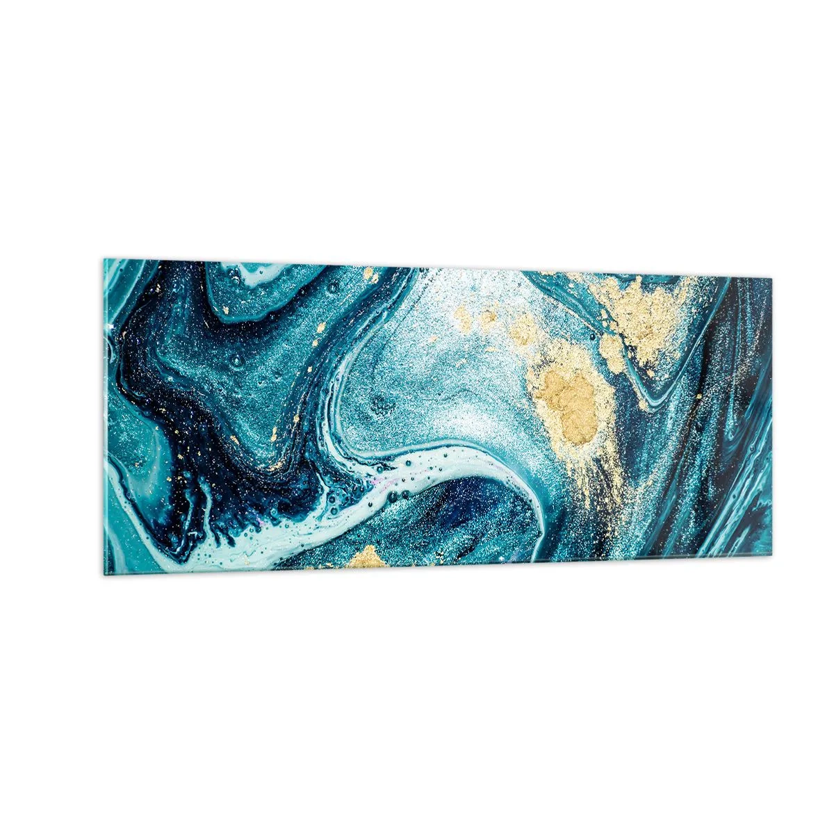Cuadro sobre vidrio - Impresiones sobre Vidrio - Vórtice azul - 100x40 cm