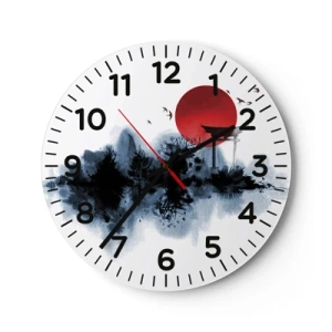 Reloj de pared - Reloj de vidrio - Visión japonesa - 30x30 cm