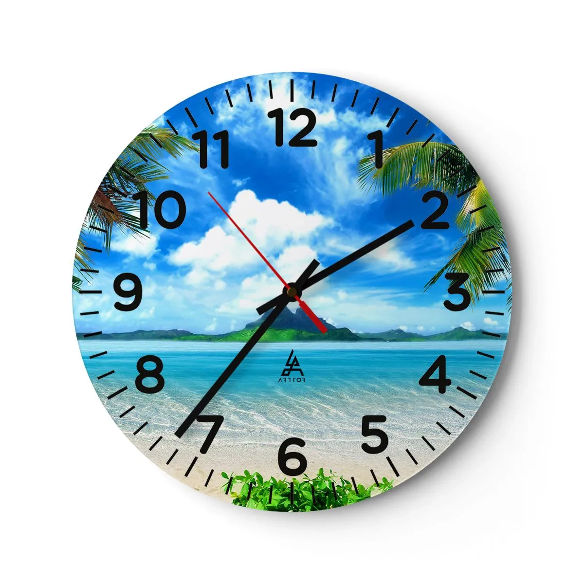 Reloj de pared - Reloj de vidrio - El azul de los trópicos - 30x30 cm