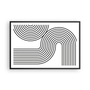 Póster en marco negro - En una curva - 91x61 cm