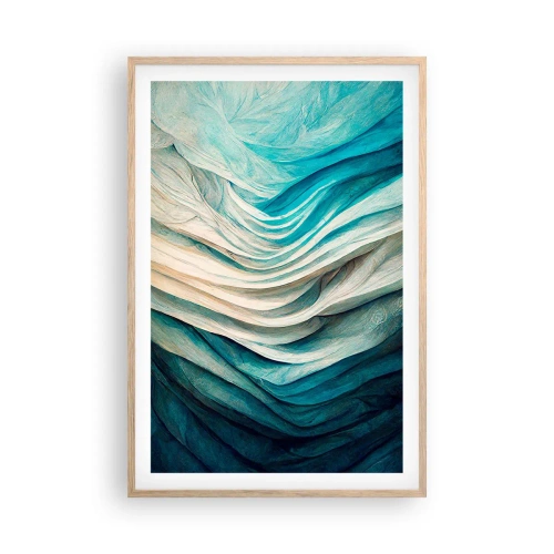 Póster en marco roble claro - Azul insaciable - 61x91 cm