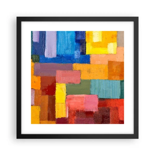 Póster en marco negro - Cada una diferente, todas coloridas - 40x40 cm