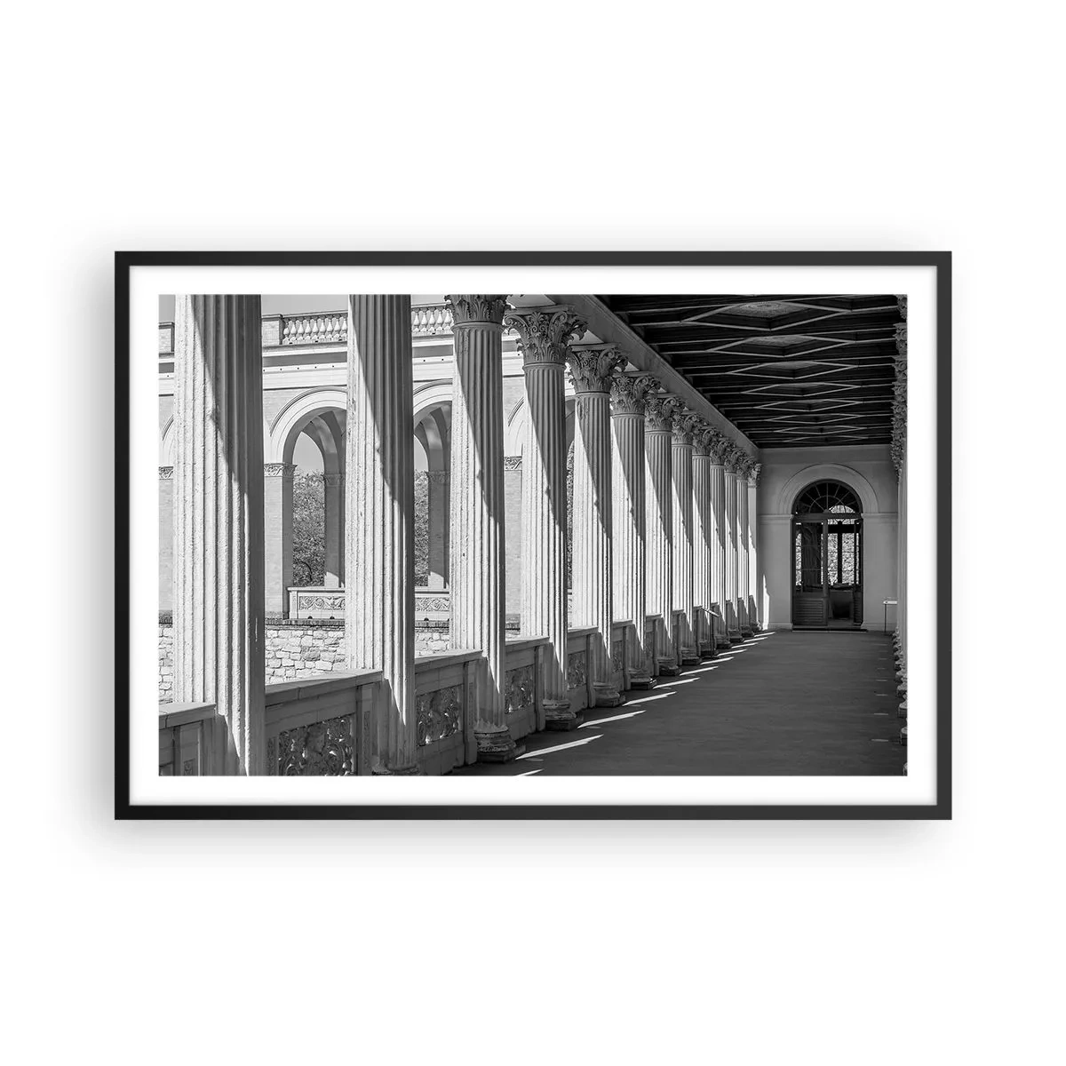 Póster en marco negro - Galería soleada - 91x61 cm