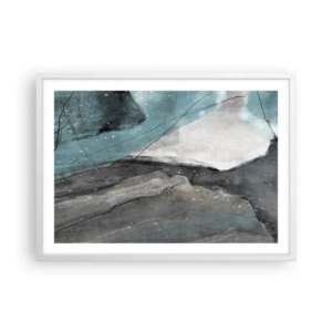 Póster en marco blanco - Abstracción: rocas y hielo - 70x50 cm