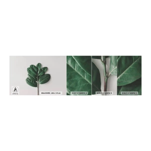 Muestra de fotomural autoadhesivo Deluxe Sticker - El dibujo de la propia naturaleza - Hojas, Planta, Naturaleza - 100x30 cm