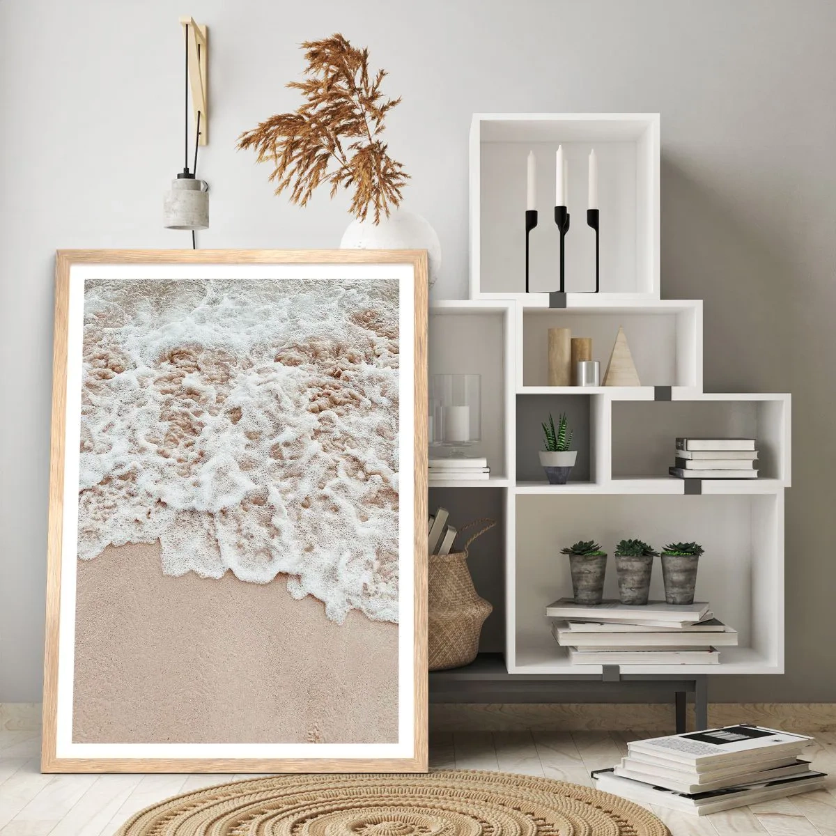 Póster en marco roble claro - Enseguida volvemos - 61x91 cm