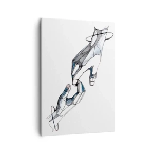 Cuadro sobre lienzo - Impresión de Imagen - Representación artística de una mano en forma minimalista y geométrica. - 50x70cm - Un buen gesto - Decoración de pared moderna para salón y dormitorio ARTTOR