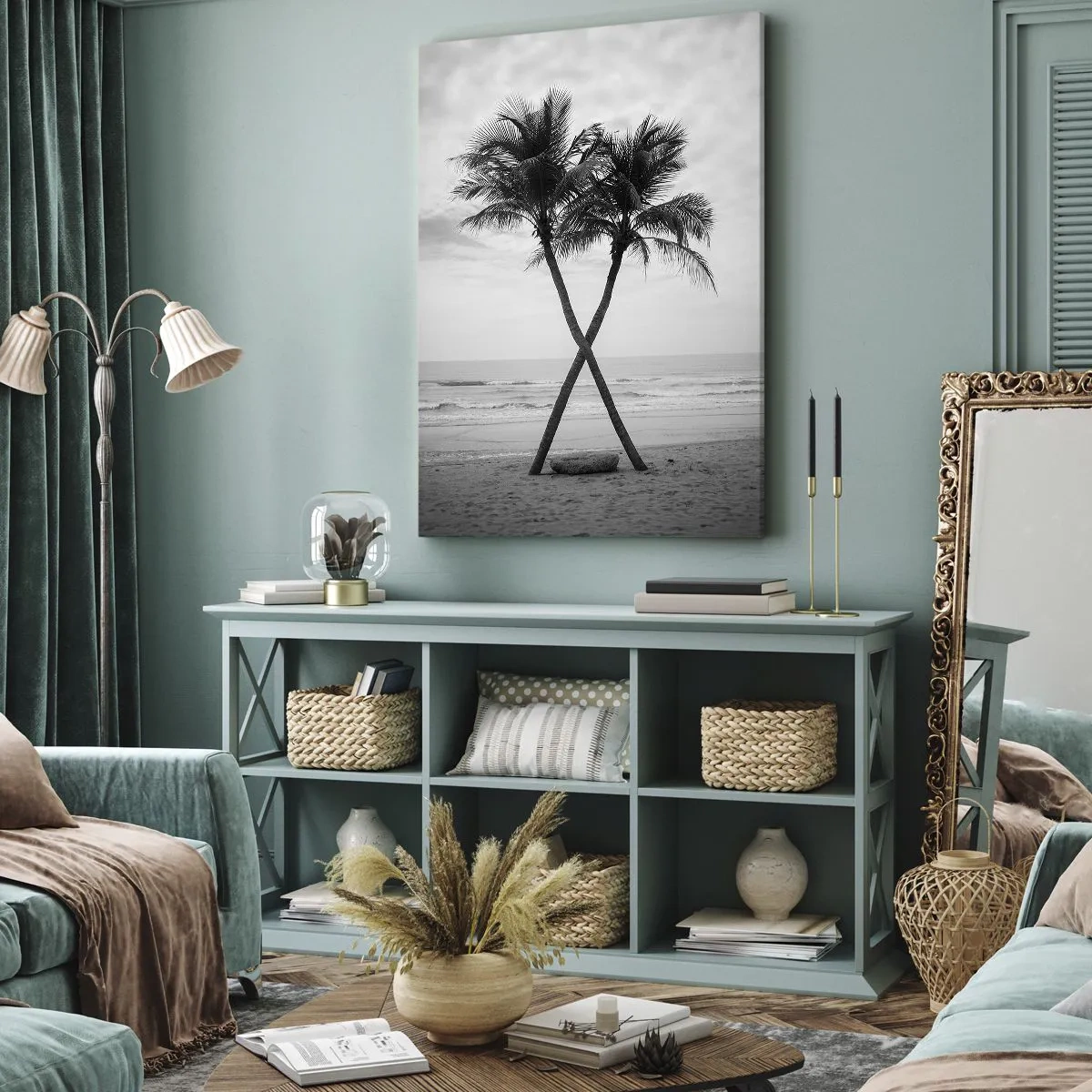 Cuadro sobre lienzo - Impresión de Imagen - Las eternas inquilinas de la playa - 55x100 cm