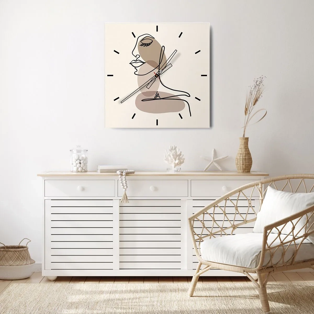 Reloj de pared - Reloj de vidrio - Escucharse a sí misma - 40x40 cm