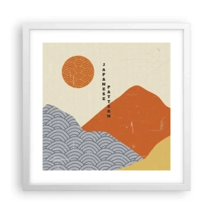 Póster en marco blanco - En el espíritu japonés - 40x40 cm