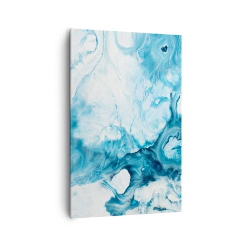 Cuadro sobre lienzo - Impresión de Imagen - Patrón abstracto en tonos azules - 80x120cm - Un concierto azul - Decoración de pared moderna para salón y dormitorio ARTTOR