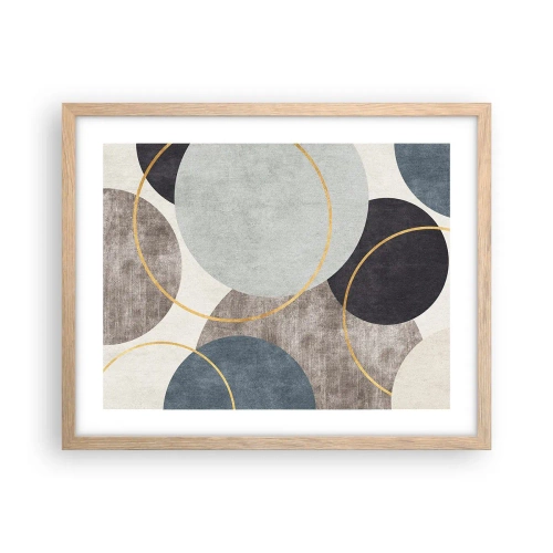 Póster en marco roble claro - Círculo tras círculo - 50x40 cm