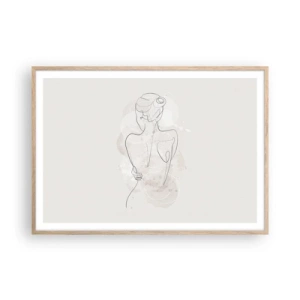 Póster en marco roble claro - Como un cuerpo sensible - 100x70 cm