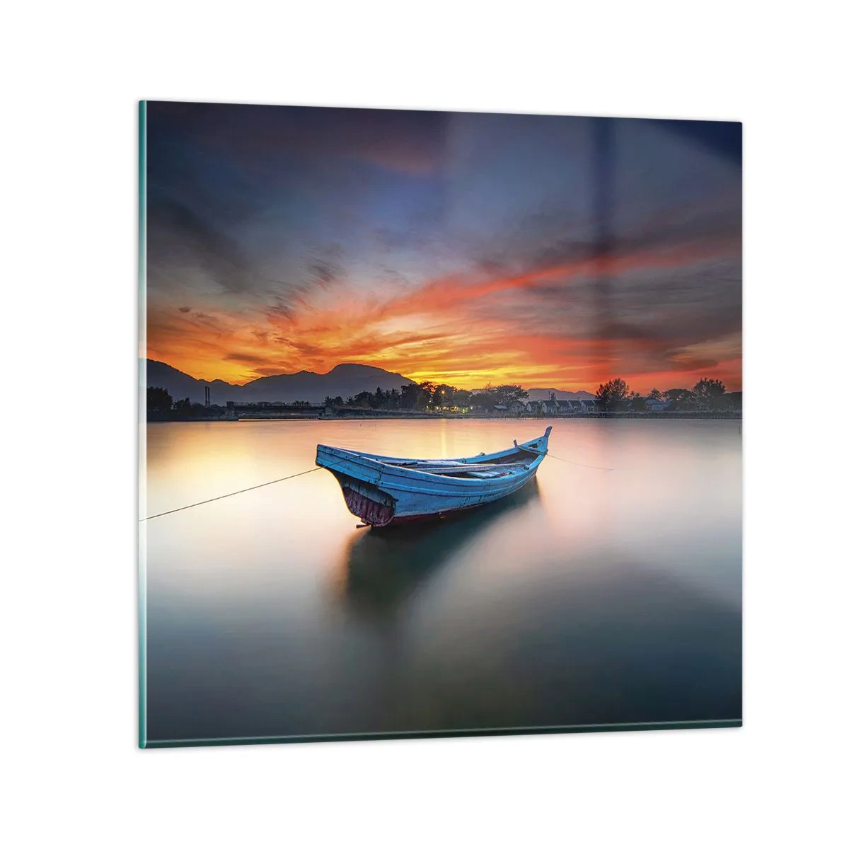 Cuadro sobre vidrio - Impresiones sobre Vidrio - Se avecina una buena noche - 30x30 cm