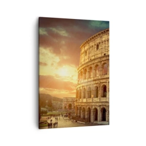 Cuadro sobre lienzo - Impresión de Imagen - El Coliseo de Roma al atardecer - 50x70cm - Una impresión colosal - Decoración de pared moderna para salón y dormitorio ARTTOR