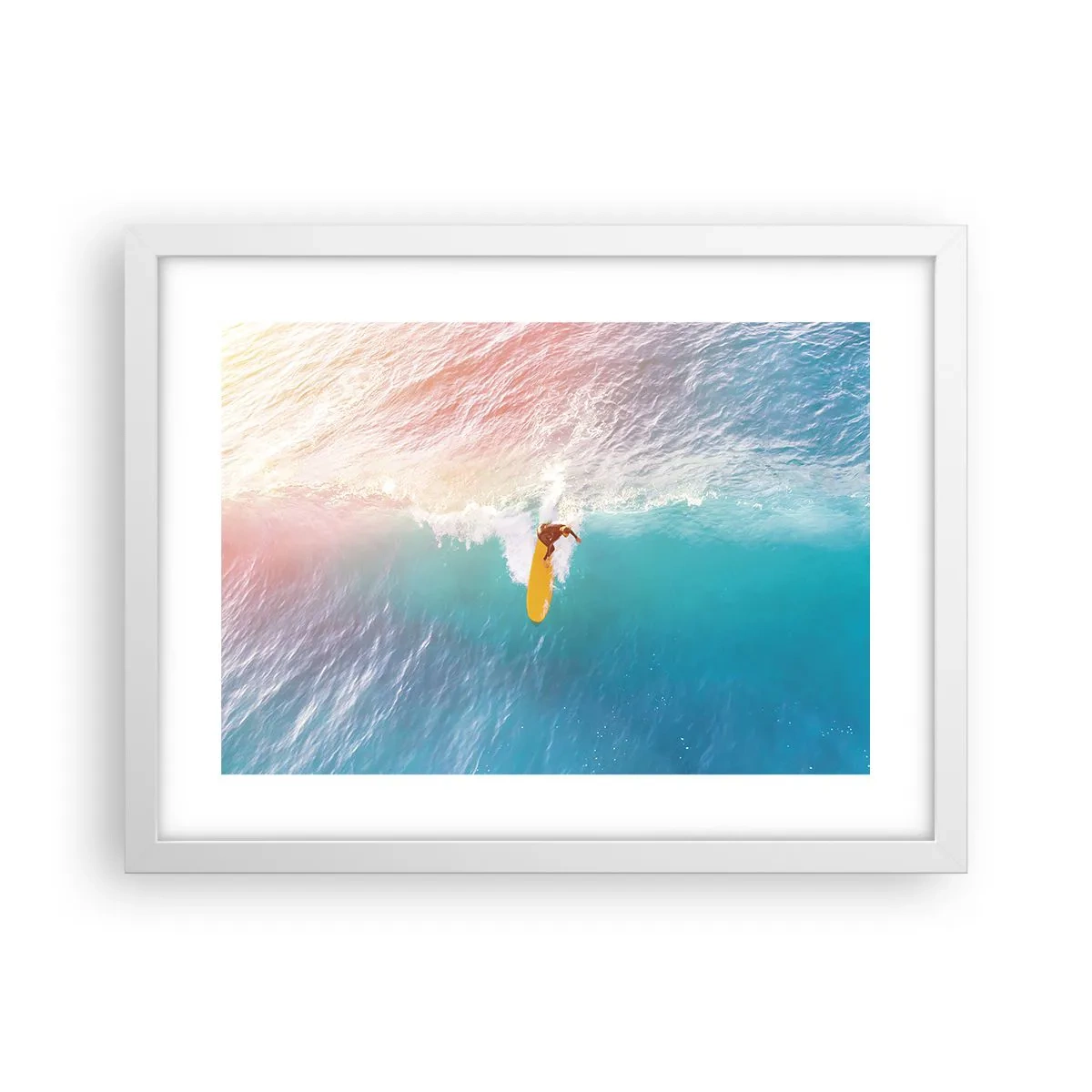 Póster en marco blanco - Jinete del océano - 40x30 cm